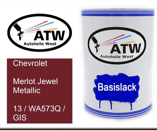 Chevrolet, Merlot Jewel Metallic, 13 / WA573Q / GIS: 500ml Lackdose, von ATW Autoteile West.